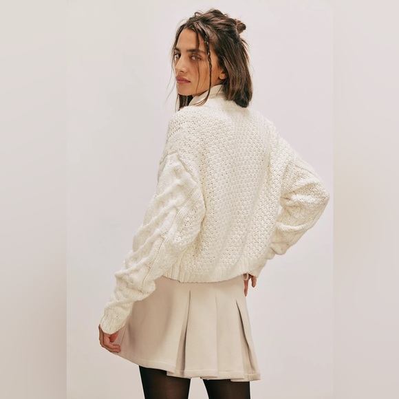 🎉LAST PIECE🎉FREE PEOPLE Bonfire Cardigan Sweater Cream - Picture 6 of 13
